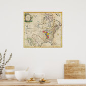 Poster Nouvelle carte de l'Amérique du Nord (Cuisine)