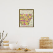 Poster Nouvelle Carte De L'Arkansas 2 (Cuisine)