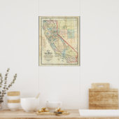 Poster Nouvelle carte de l'Etat de Californie (Cuisine)