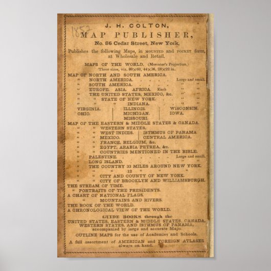 Poster Nouvelle carte de l'état de l'Illinois (Devant)