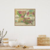 Poster Nouvelle Carte De Louisiane 2 (Cuisine)