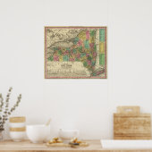 Poster Nouvelle Carte De New York (Cuisine)