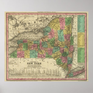 Poster Nouvelle Carte De New York