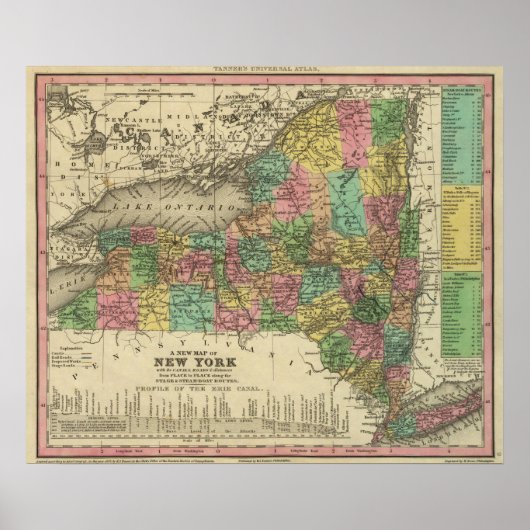 Poster Nouvelle Carte De New York (Devant)