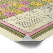 Poster Nouvelle Carte Du Tennessee (Coin)