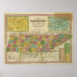 Poster Nouvelle Carte Du Tennessee 2