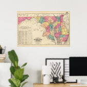 Poster Nouvelle carte ferroviaire des États du Maryland (Bureau à domicile)