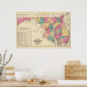 Poster Nouvelle carte ferroviaire des États du Maryland (Cuisine)