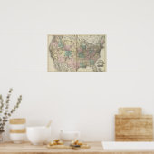 Poster Nouvelle carte ferroviaire des États-Unis (Cuisine)