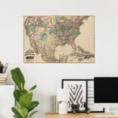 Poster Nouvelle carte ferroviaire des États-Unis 3 (Bureau à domicile)