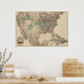 Poster Nouvelle carte ferroviaire des États-Unis 3 (Cuisine)