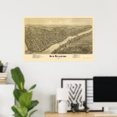 Poster Nouvelle carte panoramique de Brighton, PA - 1901 (Bureau à domicile)