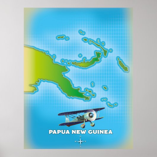 Poster nouvelle carte papoue guinée. (Devant)