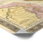 Poster Nouvelle carte sectionnelle de l'état de l'Illinoi (Coin)