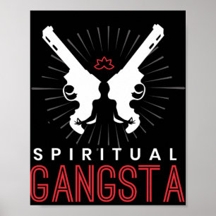 Poster Nouvelle ère de la spiritualité gangster yoga illu