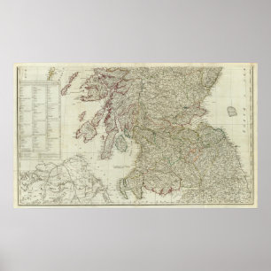 Poster Nouvelle et correcte carte de l'Ecosse
