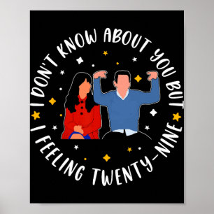 Poster Nouvelle Fille 29 Anniversaire 29ème Je Me Sens Vi