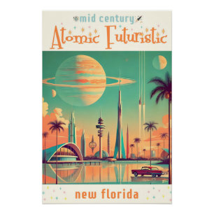 Poster Nouvelle Floride Futuriste Atomique