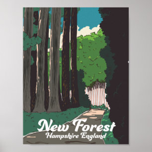 Poster Nouvelle forêt Hampshire Angleterre