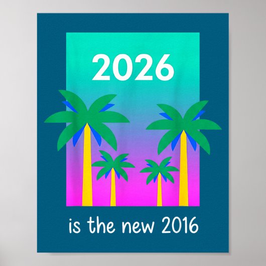Poster Nouvelle illustration de palmier Vaporwave 2026 20 (Devant)