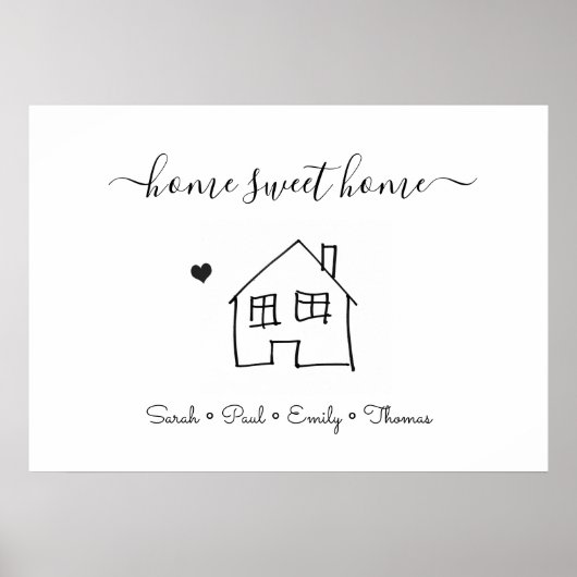 Poster Nouvelle maison famille maison douce maison mignon (Devant)