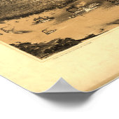 Poster Nouvelle-Orléans Louisiane 1851 Carte panoramique (Coin)