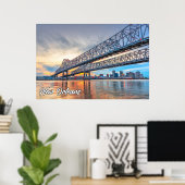 Poster Nouvelle-Orléans, Louisiane, États-Unis (Bureau à domicile)