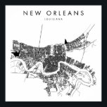 Poster Nouvelle-Orléans Louisiane Minimal Moderne Plan de<br><div class="desc">Nouvelle-Orléans Louisiane Minimal Moderne Plan des rues</div>