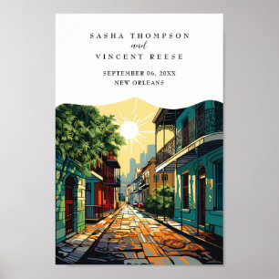 Poster Nouvelle-Orléans Louisiane Retro