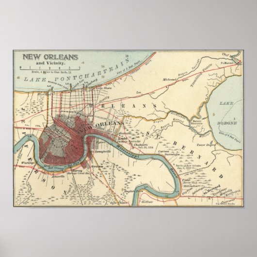 Poster Nouvelle-Orléans MAp 1900 (Devant)