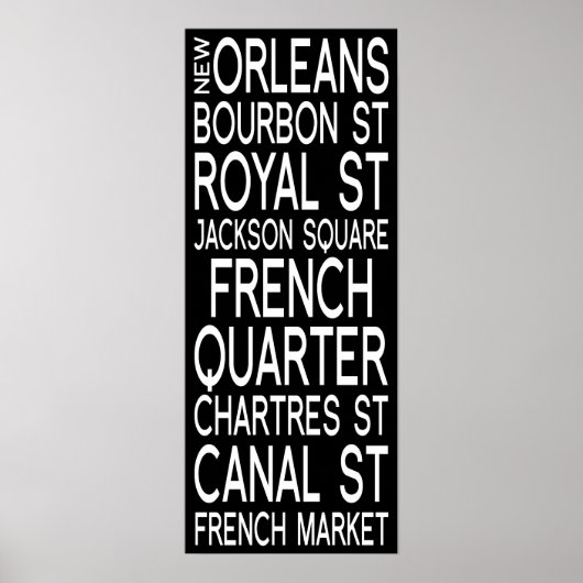 Poster Nouvelle-Orléans | Typographie (Devant)