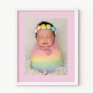 Poster Nouvelle Photo de Bébé Fille Rose Pâle