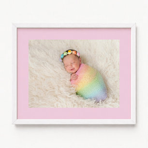 Poster Nouvelle Photo de Bébé Fille Rose Pâle