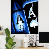 POSTER NOUVELLE POCKET BLEU PLUS GRANDE ACES POKER ART (Bureau à domicile)