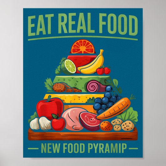 Poster Nouvelle pyramide alimentaire Manger des vrais ali (Devant)