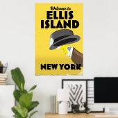 Poster Nouvelle York Ellis Island (Bureau à domicile)