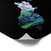 POSTER NOUVELLE-ZÉLANDE CARTE PAUA (Coin)