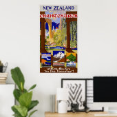 Poster Nouvelle-Zélande ~ Christchurch (Bureau à domicile)