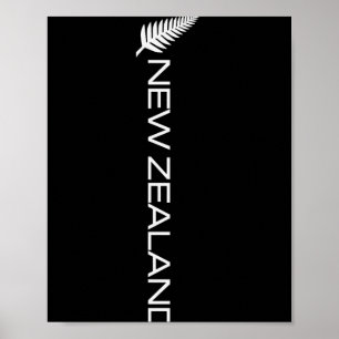 Poster Nouvelle-Zélande Fern Flag Athletic Srts Style Ver