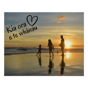 Poster Nouvelle-Zélande Kia Ora Custom Family Whānau Phot