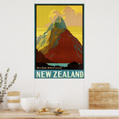 Poster Nouvelle-Zélande ~ Miter Peak Canvas. (Cuisine)