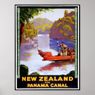 Poster Nouvelle-Zélande via le canal de Panama, personnes