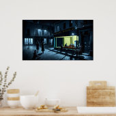 Poster 'Nouvelles Nighthawawwings au Café Terrace en hive (Cuisine)