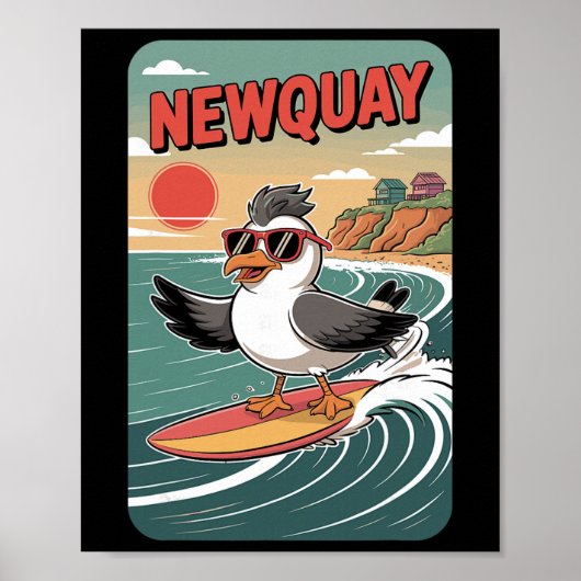 Poster Nouvelles vibrations de la plage de Newquay, couch (Devant)
