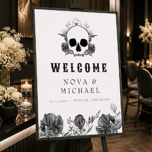 Poster NOVA Floral Gothique Crâne Jusqu'à la Mort Mariage