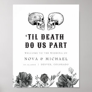 Poster NOVA Gothique Floral Crâne jusqu'à la mort Mariage