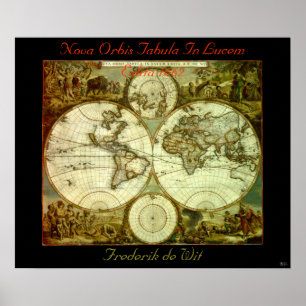 POSTER NOVA ORBIS TABULA IN LUCEM EDITA 1662