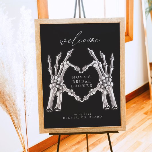 Poster NOVA Skeleton Heart Hands Mariage Réception de bie