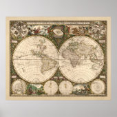 Poster Nova Totius Terrarum Orbis Tabula (F. de Wit) (Devant)