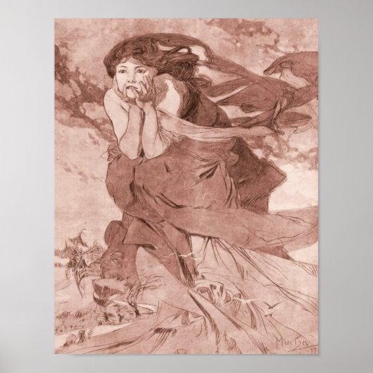 Poster November Art Nouveau Alphonse Mucha (Devant)